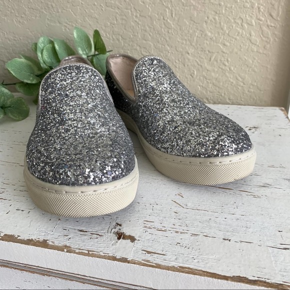 Blue by Betsey Johnson Eve Glitter Slip On Sneakers Silver - Picture 2 of 8